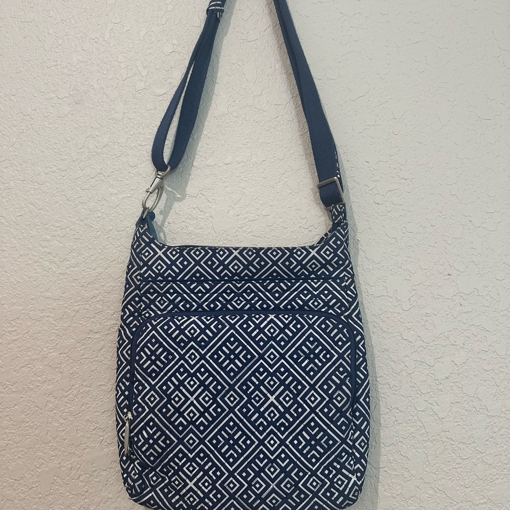 Travelon Blue and White Crossbody Bag